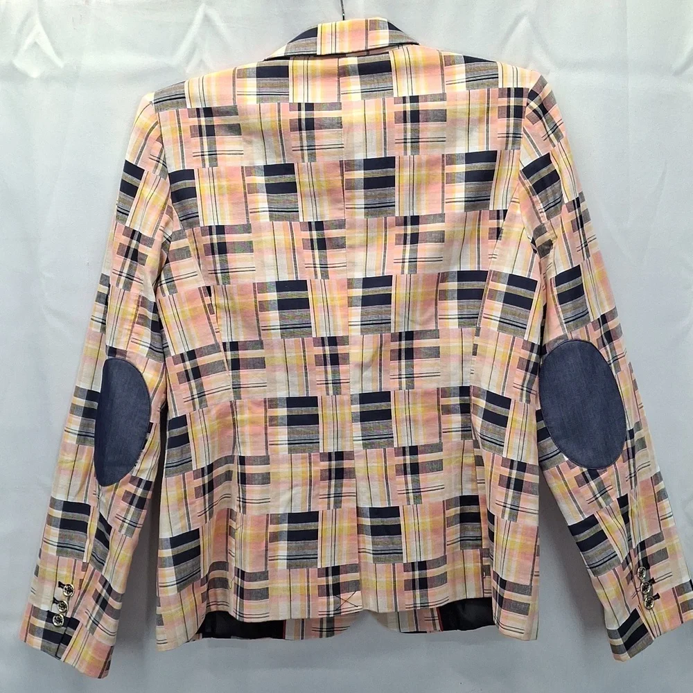 Sold! Tommy Hilfiger Mixed Madras Plaid Blazer Jacket Multicolor 12 NWOT - Picture 6 of 13